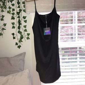 NWT Missguided black satin dress